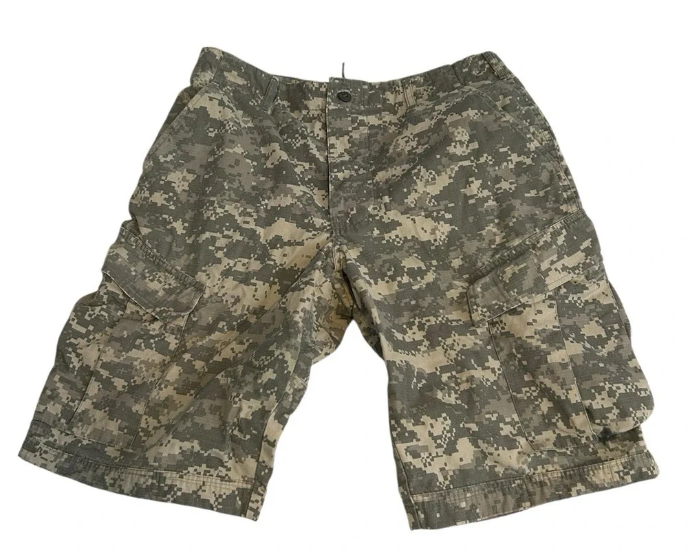 AUTHENTIC ACU Army Cargo Fatigue Camouflage Camo DIGITAL long SHORTS GI Pants 32